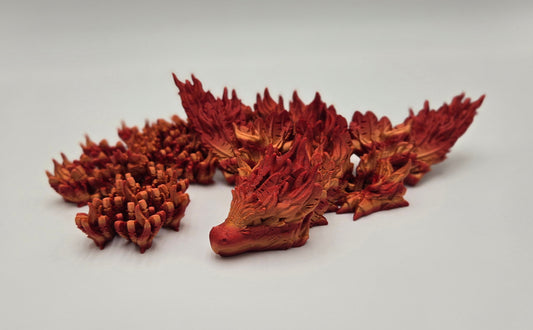 Phoenix Fire Dragon, Articulating Collectible Gift, Toy, 3D Printed